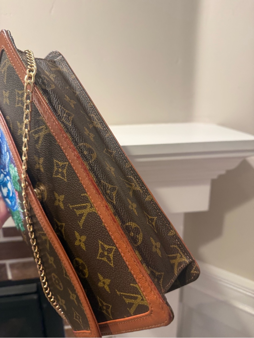 Louis Vuitton Monogram Grand Dame Clutch with Custom Hand-painted Floral Design - Picture 7 of 14